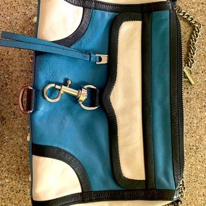 Rebecca Minkoff Blue and White Leather Bag/Satchel